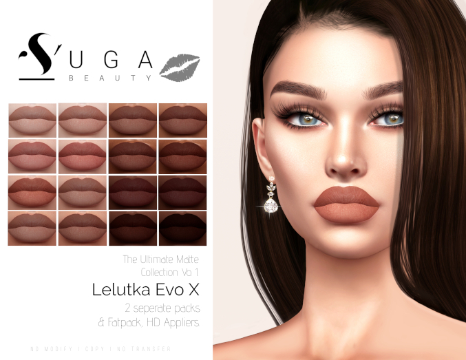 Second Life Marketplace SUGABEAUTY Ultimate Matte Collection Vo.1 PACK 2 LELUTKA EVO X
